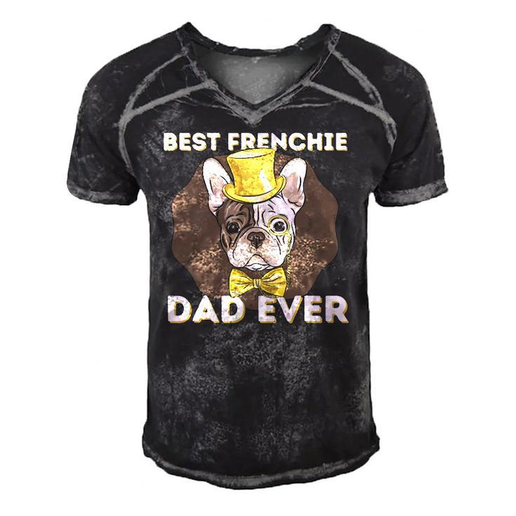 Best Frenchie Dad Ever - Funny French Bulldog Dog Lover Men's Short Sleeve V-neck 3D Print Retro Tshirt