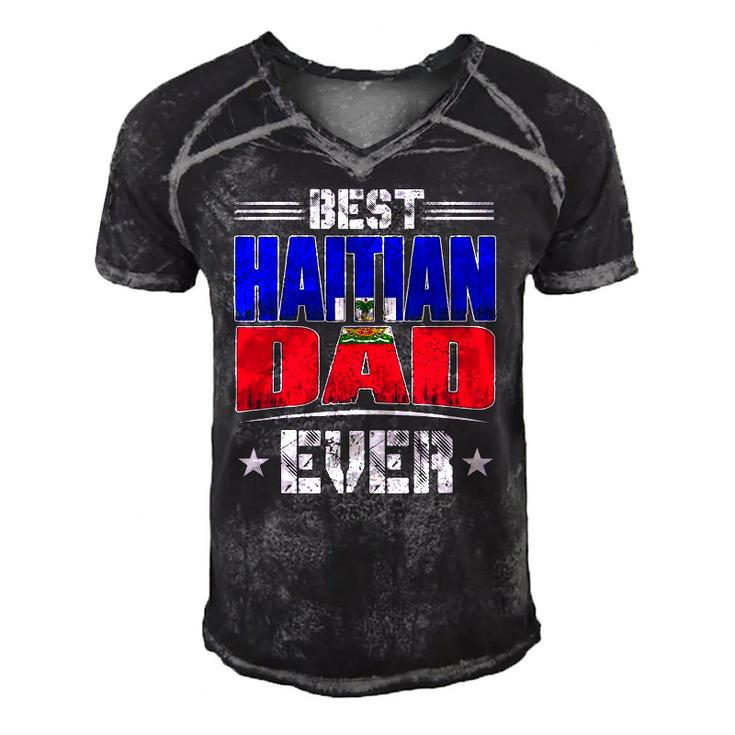 Best Haitian Dad Ever Fathers Day Men's Short Sleeve V-neck 3D Print Retro Tshirt