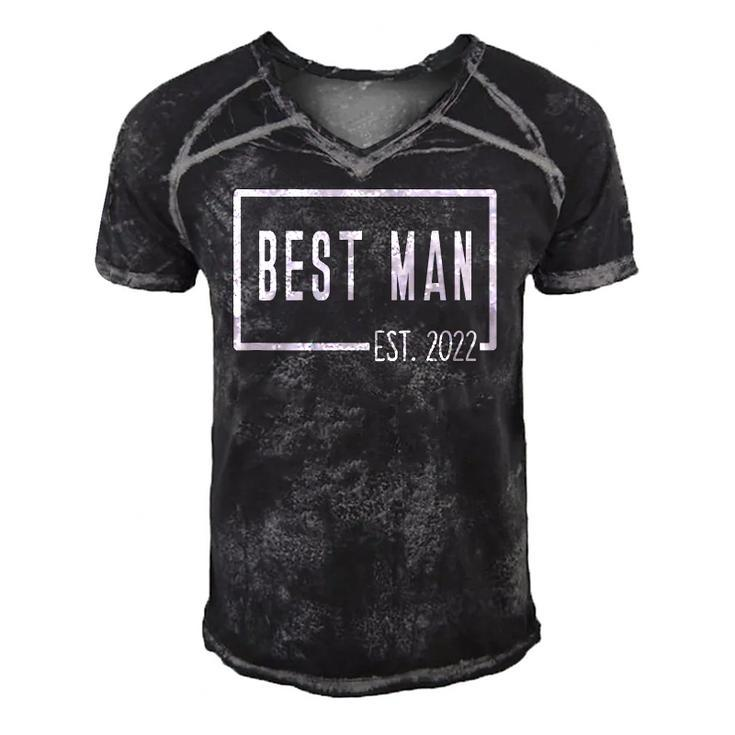 Best Man Est 2022 Groomsmen Wedding Bachelor Party Group Men's Short Sleeve V-neck 3D Print Retro Tshirt
