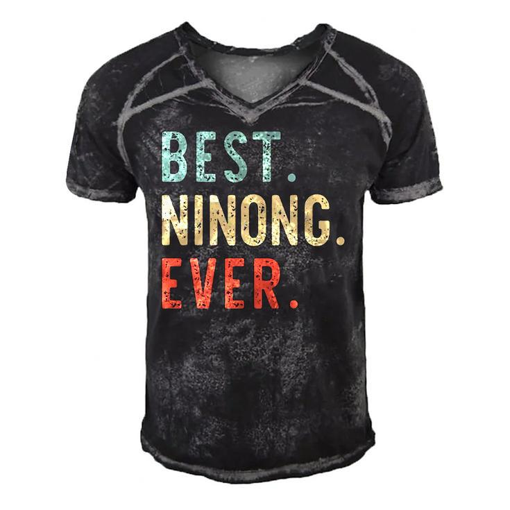 Best Ninong Ever Cool Funny Vintage Fathers Day Gift Men's Short Sleeve V-neck 3D Print Retro Tshirt