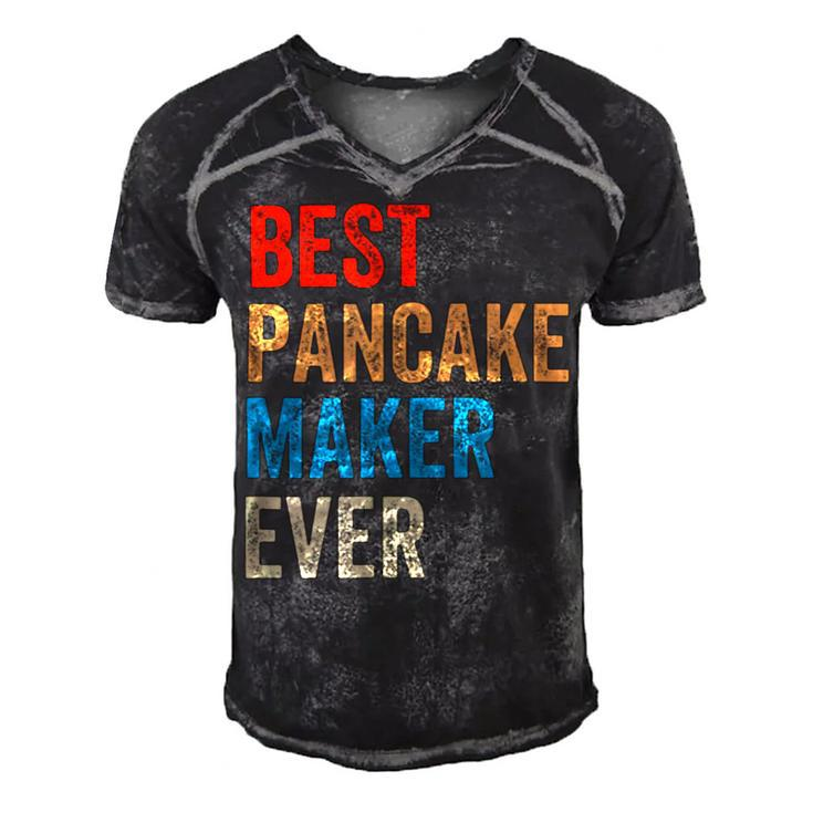 Best Pancake Maker Ever Baking  For Baker Dad Or Mom Men's Short Sleeve V-neck 3D Print Retro Tshirt