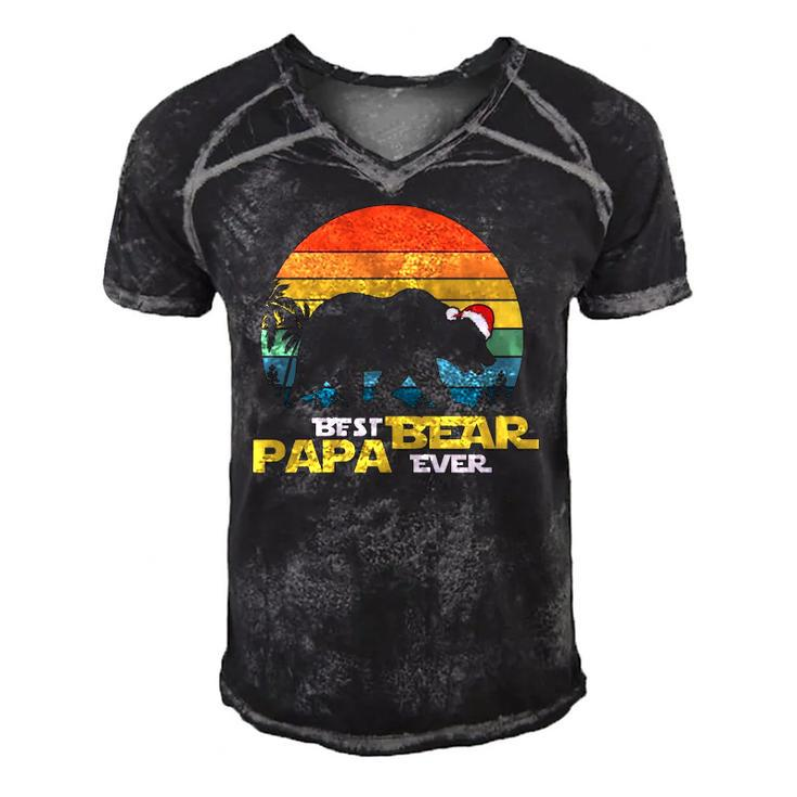 Best Papa Bear Ever Christmas Active Men's Short Sleeve V-neck 3D Print Retro Tshirt