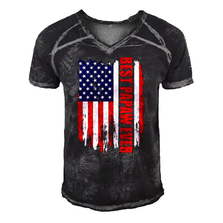 Best Papaw Ever Us Flag Patriotic 4Th Of July American Flag Men's Short Sleeve V-neck 3D Print Retro Tshirt