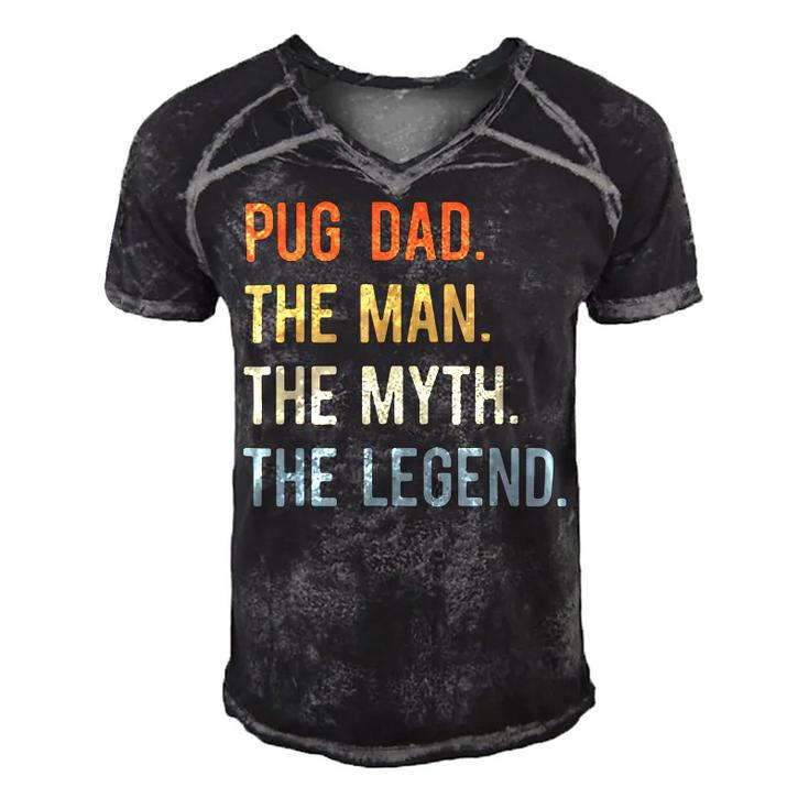 Best Pug Dad S Dog Animal Lovers Cute Man Myth Legend Men's Short Sleeve V-neck 3D Print Retro Tshirt