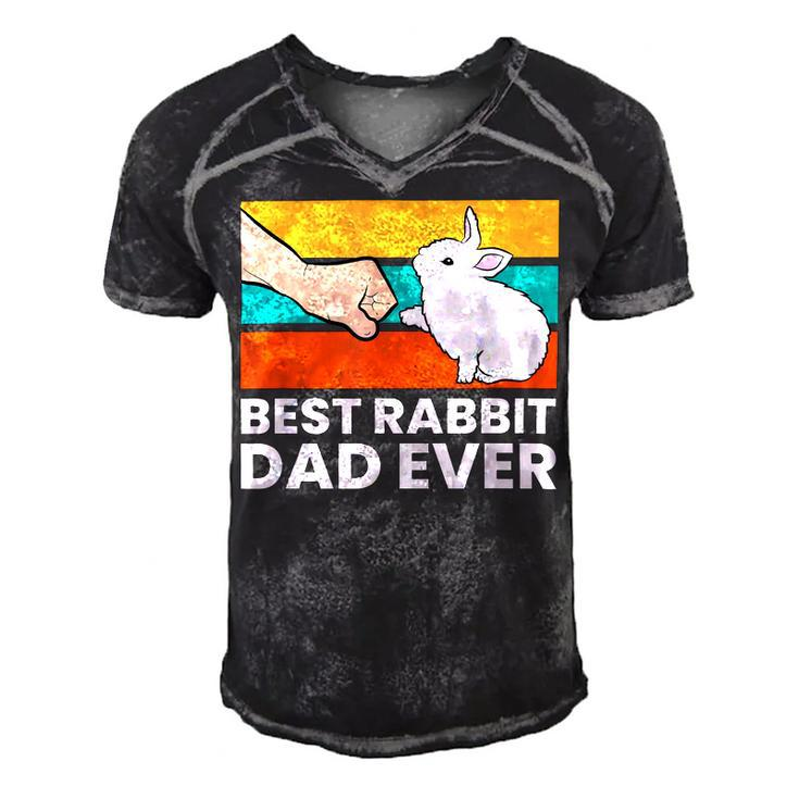 Best Rabbit Dad Ever Funny Dad Rabbit Men's Short Sleeve V-neck 3D Print Retro Tshirt
