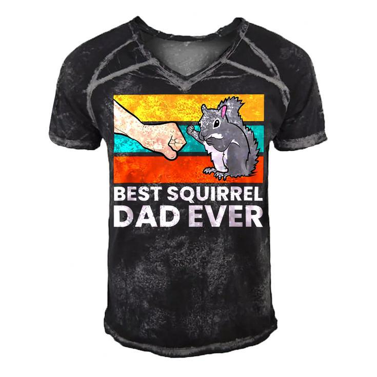 Best Squirrel Dad Ever Vintage Squirrel Men's Short Sleeve V-neck 3D Print Retro Tshirt