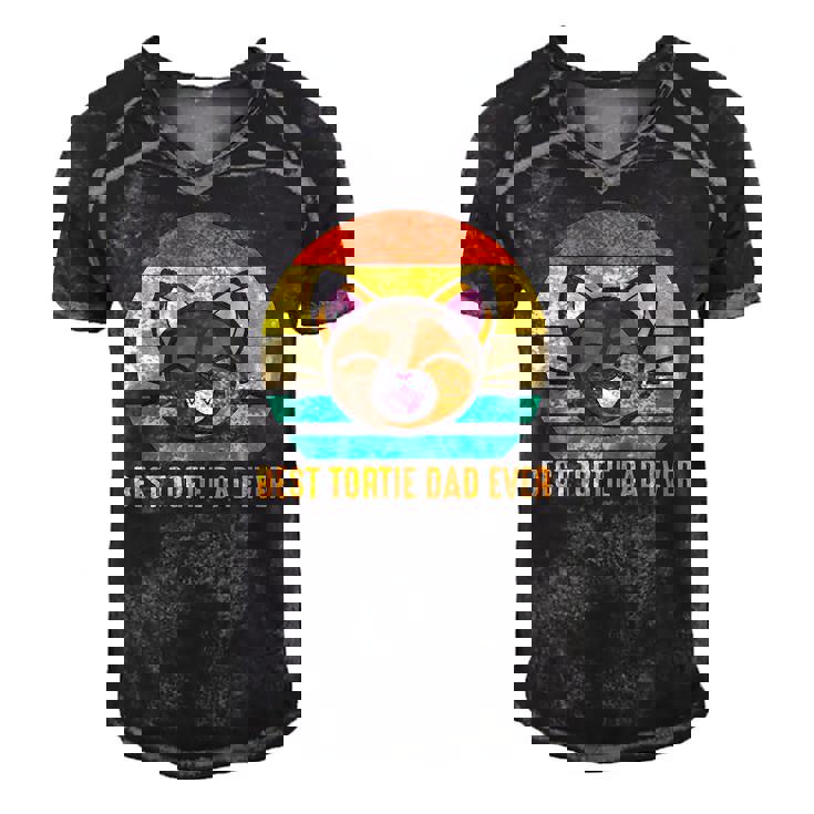 Best Tortie Dad Ever Cute Tortoiseshell Cat Lover Men's Short Sleeve V-neck 3D Print Retro Tshirt