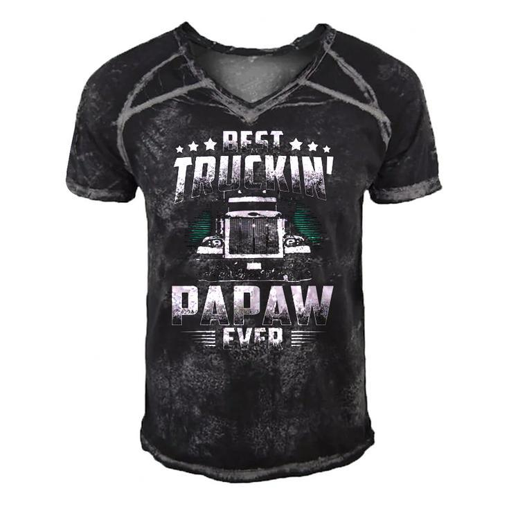 Best Truckin Papaw Ever Fathers Day Tee Xmas Trucker Gift Men's Short Sleeve V-neck 3D Print Retro Tshirt