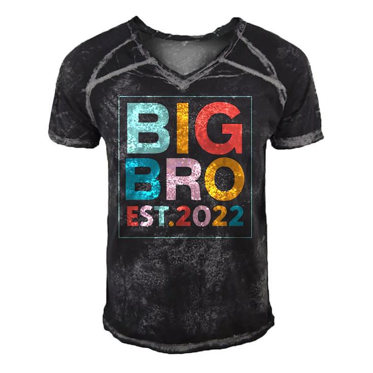 Big Bro Est 2022 Promoted To Brother 2022 Fathers Day Men's Short Sleeve V-neck 3D Print Retro Tshirt