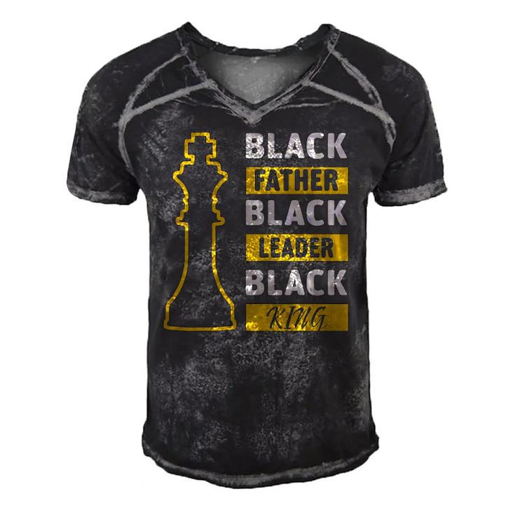 Black Father Black King Fathers Day Men's Short Sleeve V-neck 3D Print Retro Tshirt