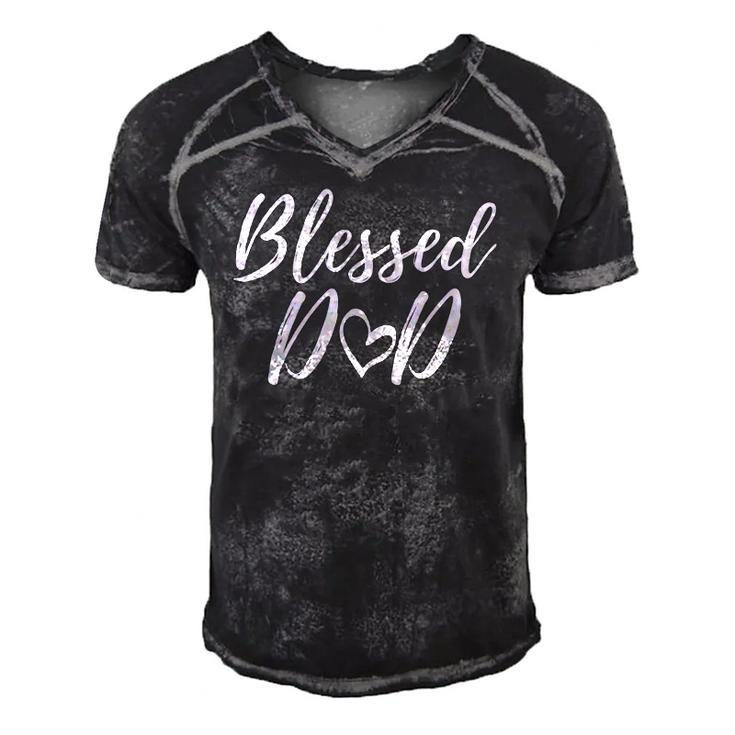 Blessed Dad  Christmas Gift Matching Family Blessing Men's Short Sleeve V-neck 3D Print Retro Tshirt
