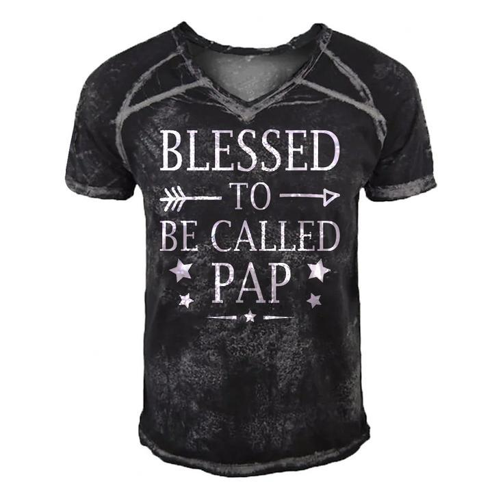 Blessed To Be Called Pap Fathers Day Men's Short Sleeve V-neck 3D Print Retro Tshirt