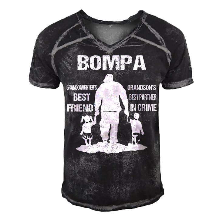 Bompa Grandpa Gift   Bompa Best Friend Best Partner In Crime Men's Short Sleeve V-neck 3D Print Retro Tshirt