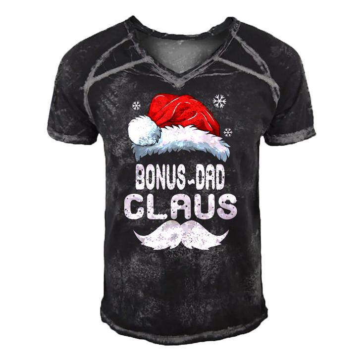 Bonus-Dad Claus Matching Family Christmas Pajamas Xmas Santa Men's Short Sleeve V-neck 3D Print Retro Tshirt