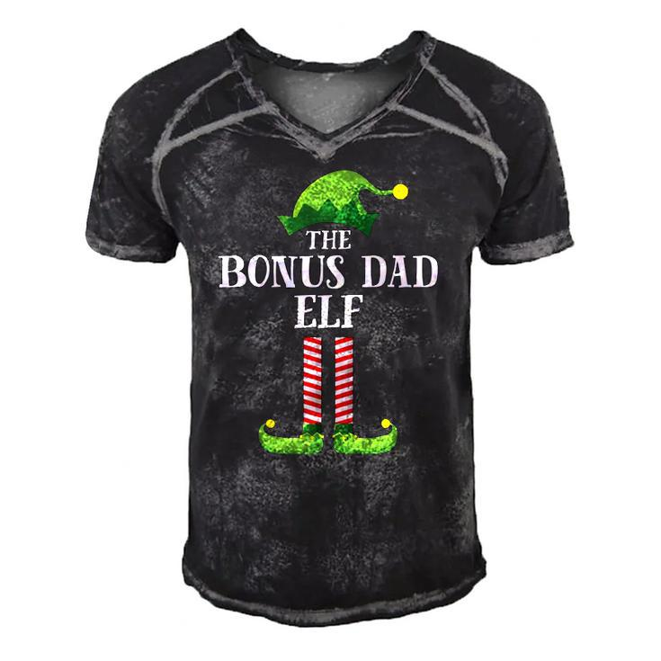 Bonus Dad Elf Matching Family Group Christmas Party Pajama Men's Short Sleeve V-neck 3D Print Retro Tshirt
