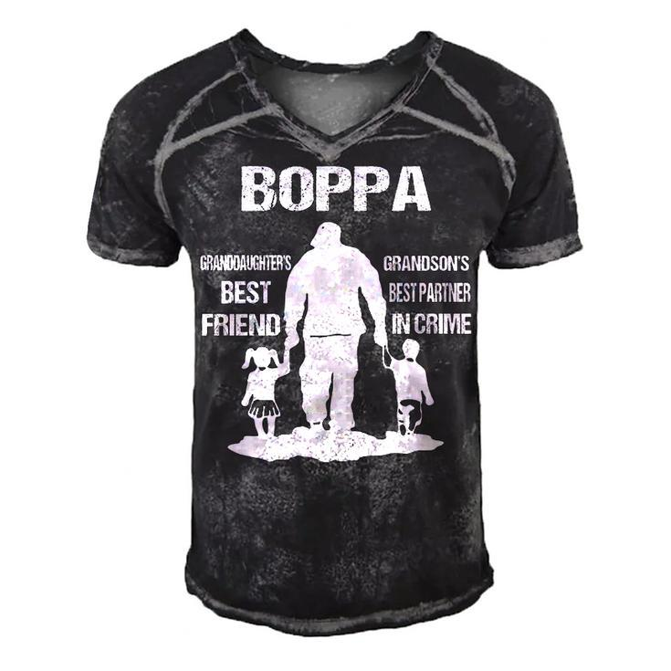 Boppa Grandpa Gift   Boppa Best Friend Best Partner In Crime Men's Short Sleeve V-neck 3D Print Retro Tshirt
