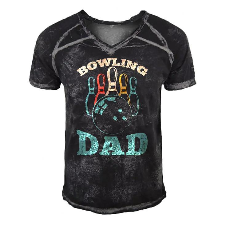 Bowling Dad Funny Bowler Graphic For Fathers Day Men's Short Sleeve V-neck 3D Print Retro Tshirt