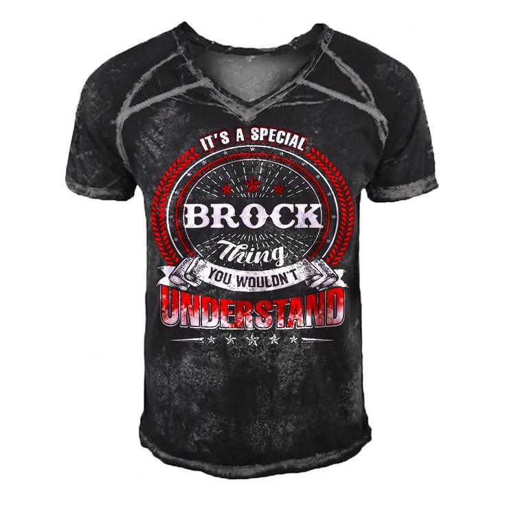 Brock Shirt Family Crest Brock T Shirt Brock Clothing Brock Tshirt Brock Tshirt Gifts For The Brock  Men's Short Sleeve V-neck 3D Print Retro Tshirt
