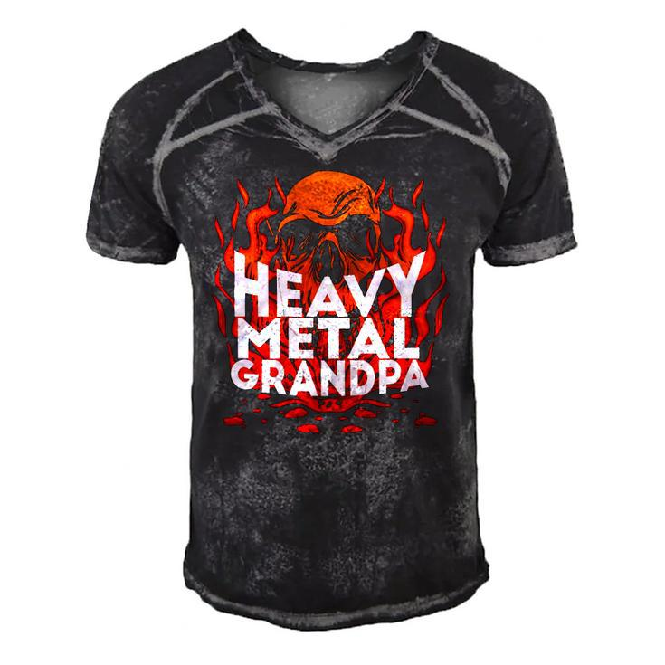 Brutal Heavy Metal Crew Heavy Metal Grandpa Skull On Flames Men's Short Sleeve V-neck 3D Print Retro Tshirt