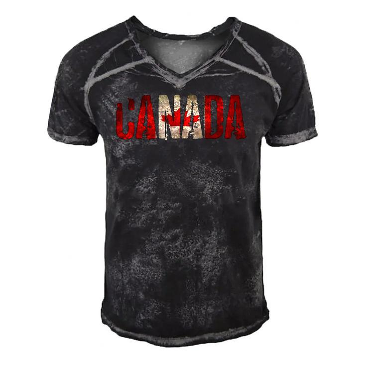 Canadavintage Canadian Flag Men's Short Sleeve V-neck 3D Print Retro Tshirt