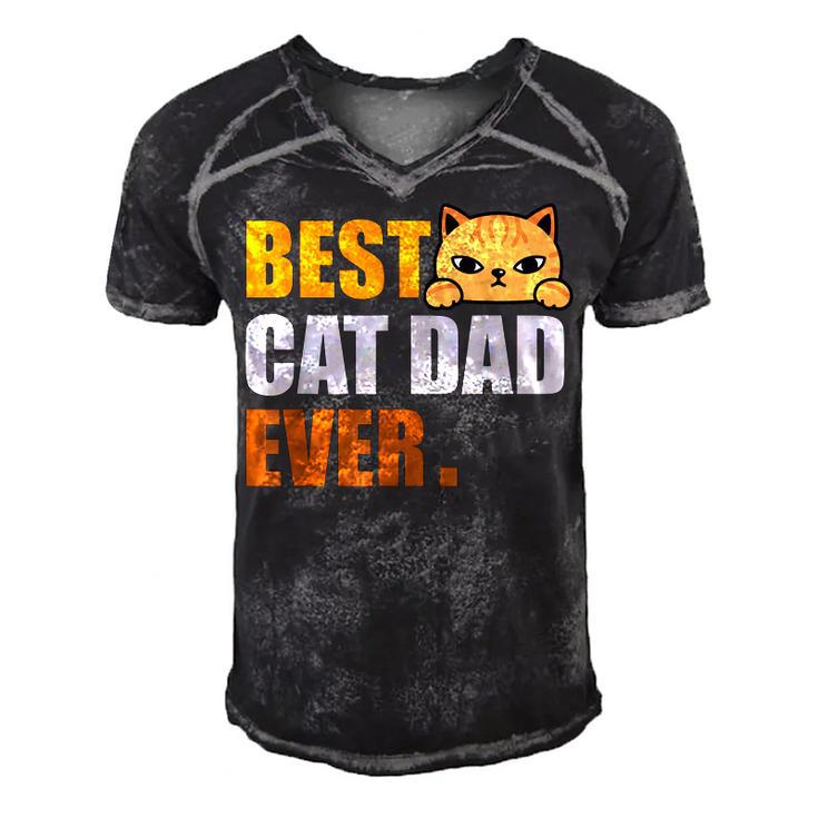 Cat Dad  Fathers Day Men Kitty Daddy Papa Christmas  V3 Men's Short Sleeve V-neck 3D Print Retro Tshirt