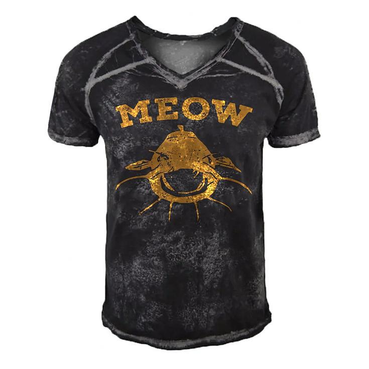 Catfish Fishing Fisherman Meow Catfish V2 Men's Short Sleeve V-neck 3D Print Retro Tshirt