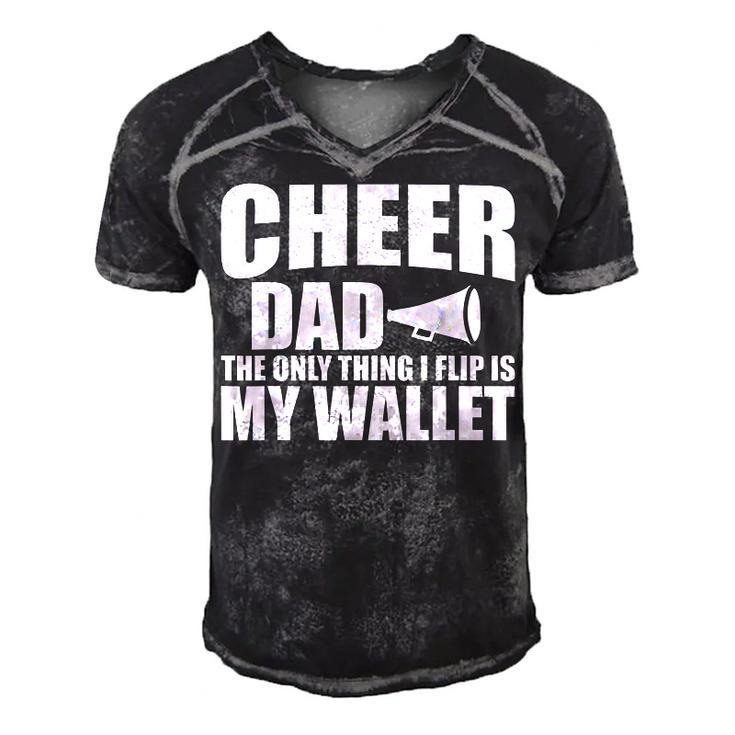 Cheer Dad The Only Thing I Flip Is My Wallet  Men's Short Sleeve V-neck 3D Print Retro Tshirt