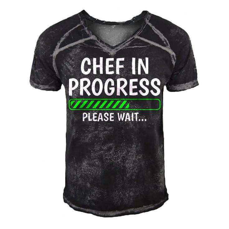 Chef In Progress Cook Sous Chef Culinary Cuisine Student  Men's Short Sleeve V-neck 3D Print Retro Tshirt