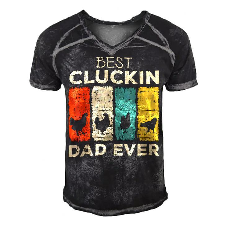 Chicken Chicken Chicken Best Cluckin Dad Ever V3 Men's Short Sleeve V-neck 3D Print Retro Tshirt