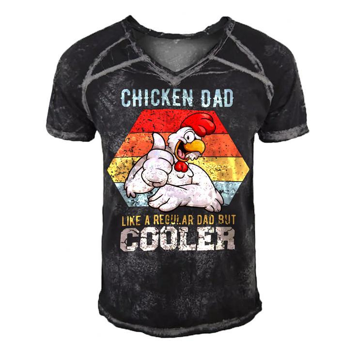 Chicken Chicken Chicken Dad Like A Regular Dad Farmer Poultry Father Day V3 Men's Short Sleeve V-neck 3D Print Retro Tshirt