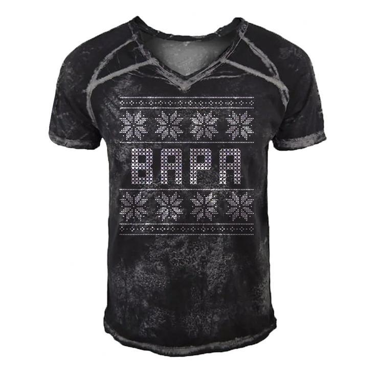 Christmas   For Bapa Funny Holiday Gift Men's Short Sleeve V-neck 3D Print Retro Tshirt