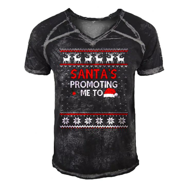 Christmas Pregnancy Announcement New Dad Gifts Ugly  Men's Short Sleeve V-neck 3D Print Retro Tshirt