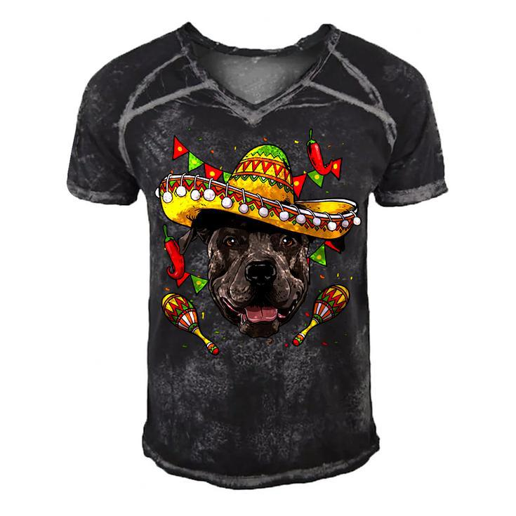 Cinco De Mayo Pit Bull Men Women Kids Sombrero T-Shirt Men's Short Sleeve V-neck 3D Print Retro Tshirt