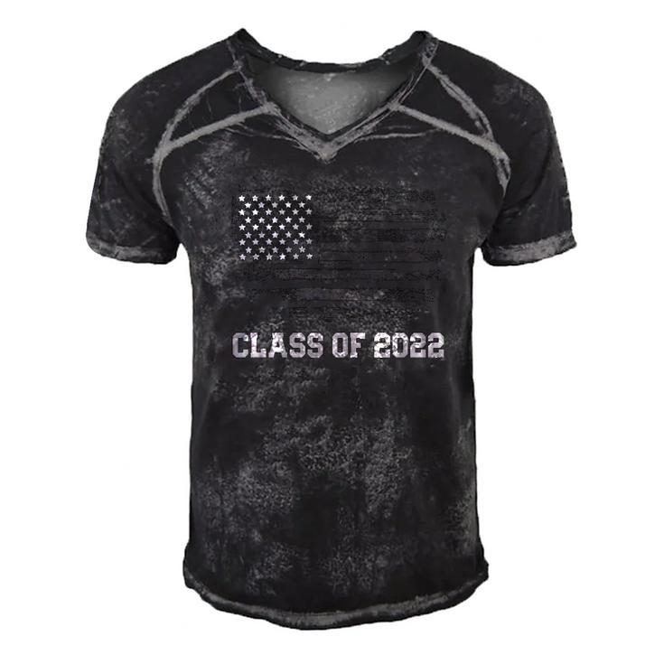 Class Of 2022 Graduation  Senior College American Flag Men's Short Sleeve V-neck 3D Print Retro Tshirt