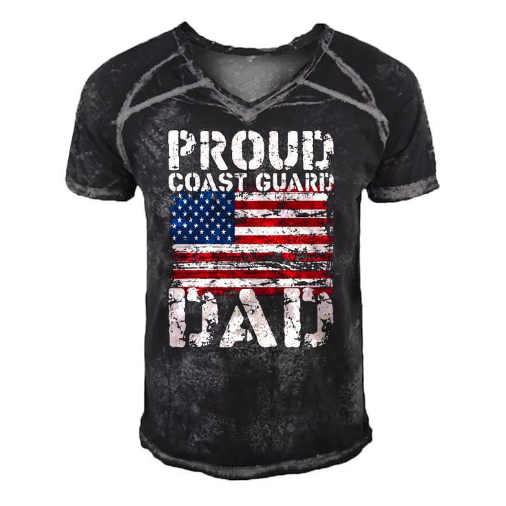 Coast Guard Dad Uscg Distressed Us American Flag Gift Men's Short Sleeve V-neck 3D Print Retro Tshirt