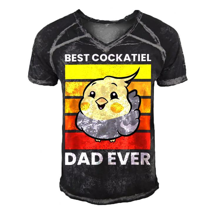 Cockatiel Papa Best Cockatiel Dad Ever Love Cockatiels Men's Short Sleeve V-neck 3D Print Retro Tshirt