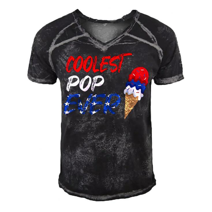Coolest Pop Ever Ice Cream America 4Th Of July  Men's Short Sleeve V-neck 3D Print Retro Tshirt