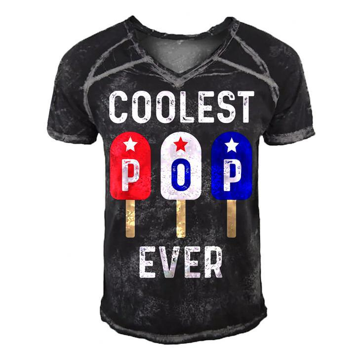 Coolest Pop Ever Popsicle Men Best Dad Ever Cool Fathers Day  Men's Short Sleeve V-neck 3D Print Retro Tshirt