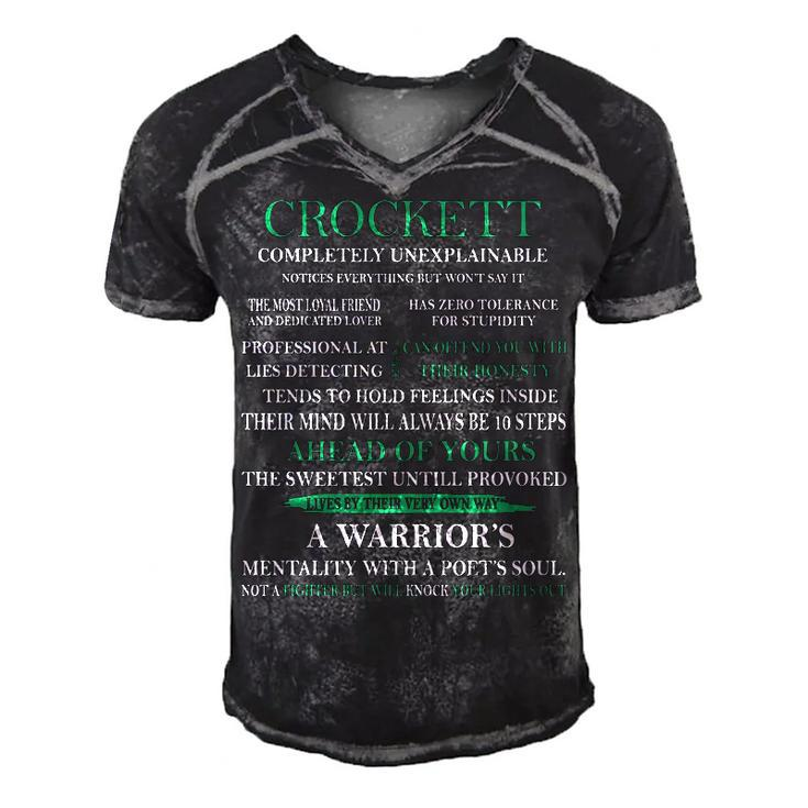 Crockett Name Gift   Crockett Completely Unexplainable Men's Short Sleeve V-neck 3D Print Retro Tshirt