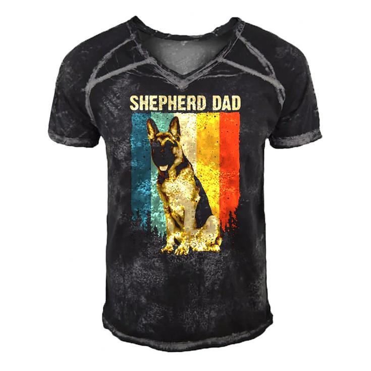 Cute German Shepherd Dad For Men Father Dog Lover Pet Animal Men's Short Sleeve V-neck 3D Print Retro Tshirt