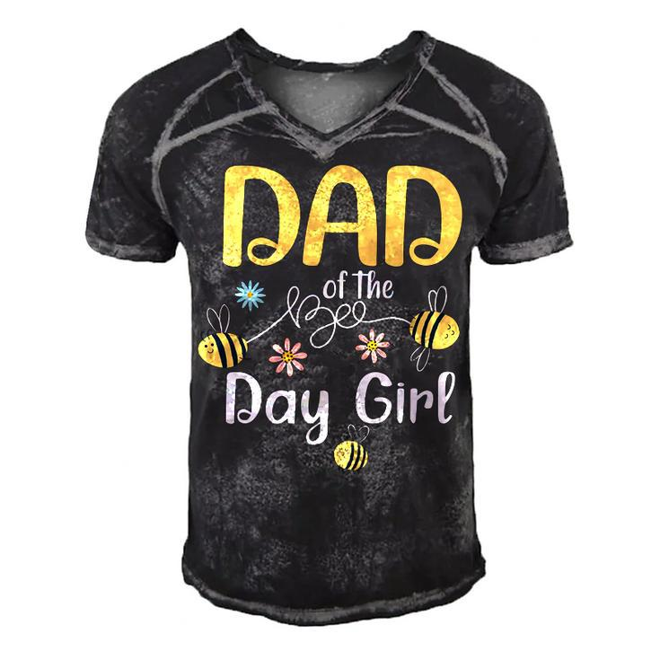 Dad Bee Birthday Party Matching Family First Bee Day   Men's Short Sleeve V-neck 3D Print Retro Tshirt