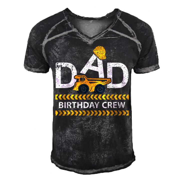 Dad Birthday Crew Construction Birthday Party Supplies   Men's Short Sleeve V-neck 3D Print Retro Tshirt