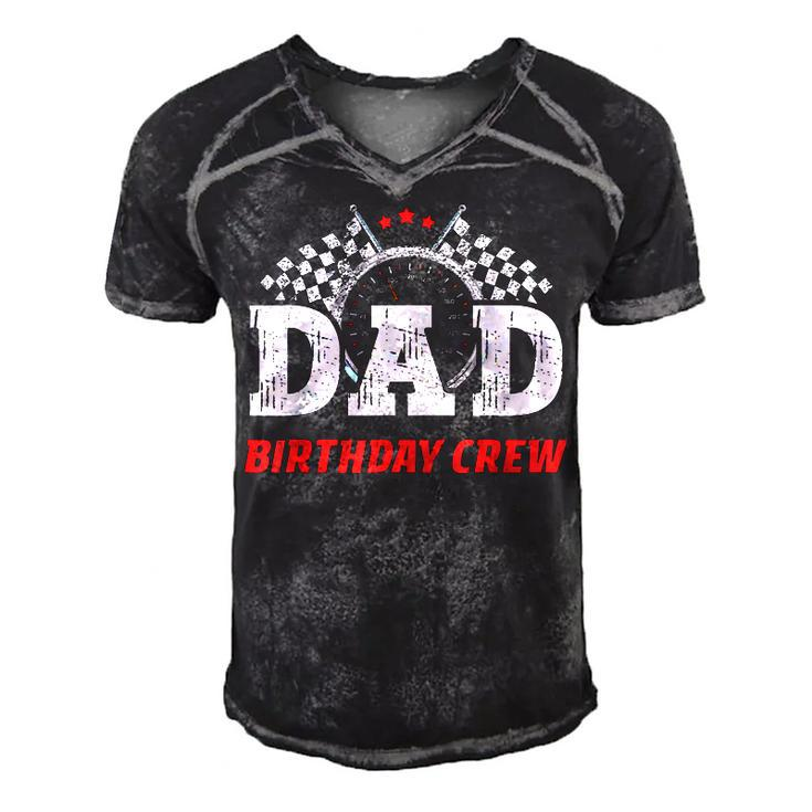 Dad Birthday Crew Race Car Racing Car Driver Daddy Papa  Men's Short Sleeve V-neck 3D Print Retro Tshirt