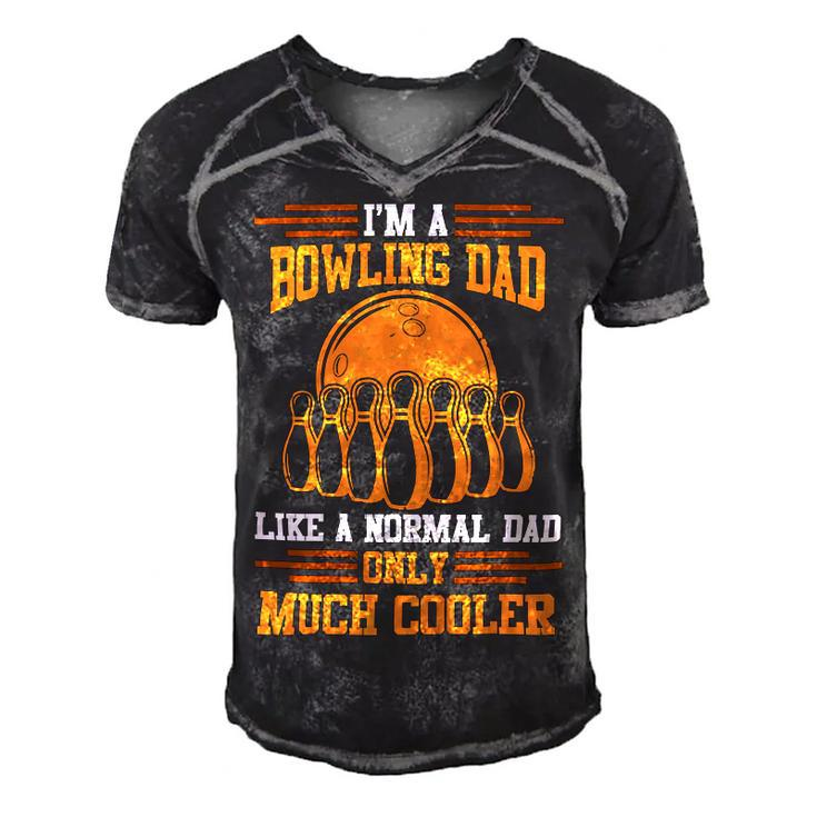 Dad Bowler Papa Fathers Day 28 Bowling Bowler Men's Short Sleeve V-neck 3D Print Retro Tshirt