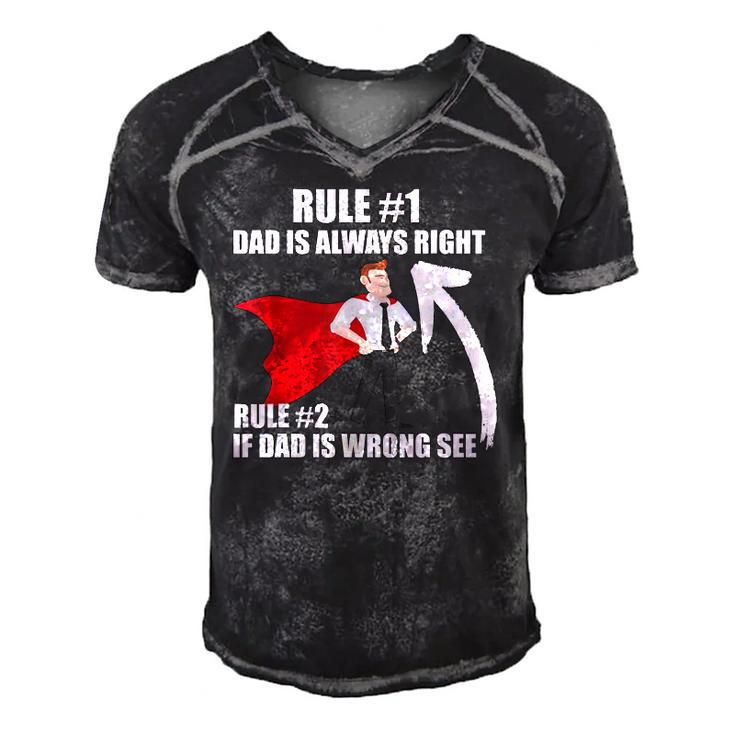 Dad Is Always Right Funny Design Men's Short Sleeve V-neck 3D Print Retro Tshirt