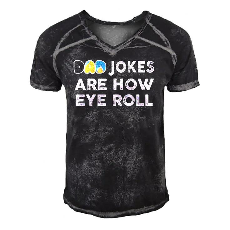 Dad Jokes Are How Eye Roll Fathers Day Men's Short Sleeve V-neck 3D Print Retro Tshirt