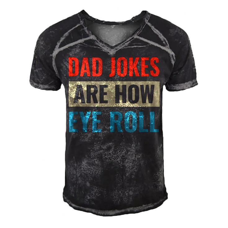 Dad Jokes Are How Eye Roll  V3 Men's Short Sleeve V-neck 3D Print Retro Tshirt