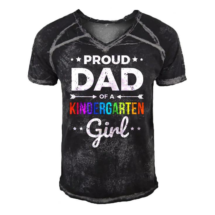 Dad Of A Kindergarten Girl  Gift Men's Short Sleeve V-neck 3D Print Retro Tshirt