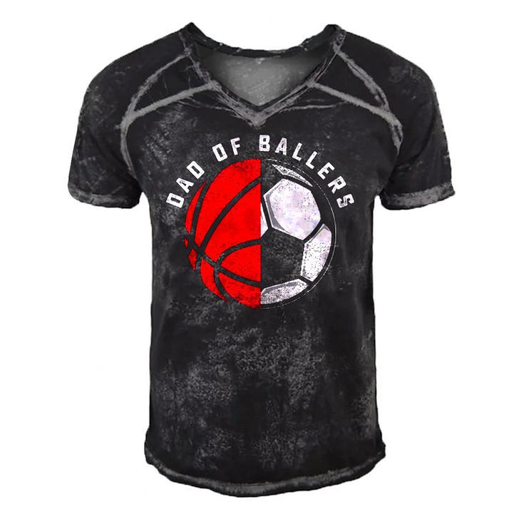 Dad Of Ballers Father Son Basketball Soccer Player Coach Men's Short Sleeve V-neck 3D Print Retro Tshirt
