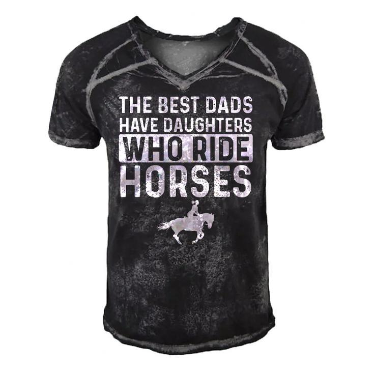 Dad Of Horse Lover Equestrian Horseback Rider Men's Short Sleeve V-neck 3D Print Retro Tshirt